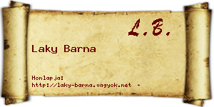 Laky Barna névjegykártya